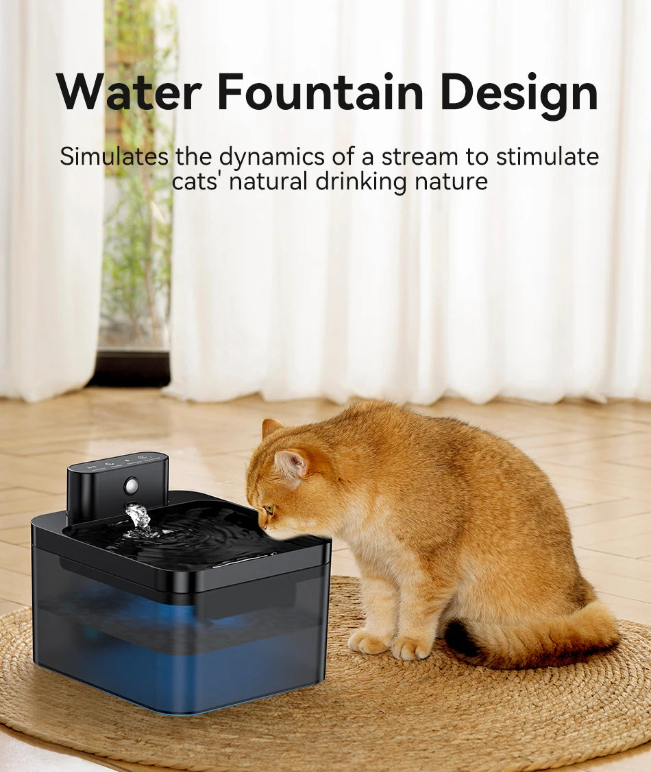 Wireless Smart Pet Water Fountain 2600mAh with Infrared Sensor