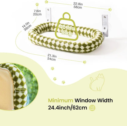 Foldable Cat Window Perch with Suction Cups & Removable Soft Cover